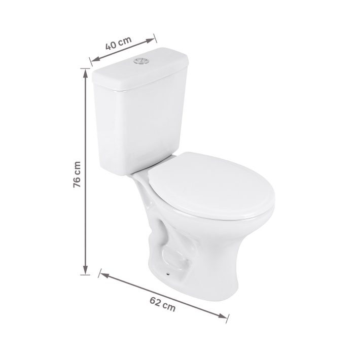 Kit Vaso Sanitário com Caixa Acoplada e Assento Branco Duplo Acionamento 3/6L Saída Vertical Saveiro Celite - Imagem 5