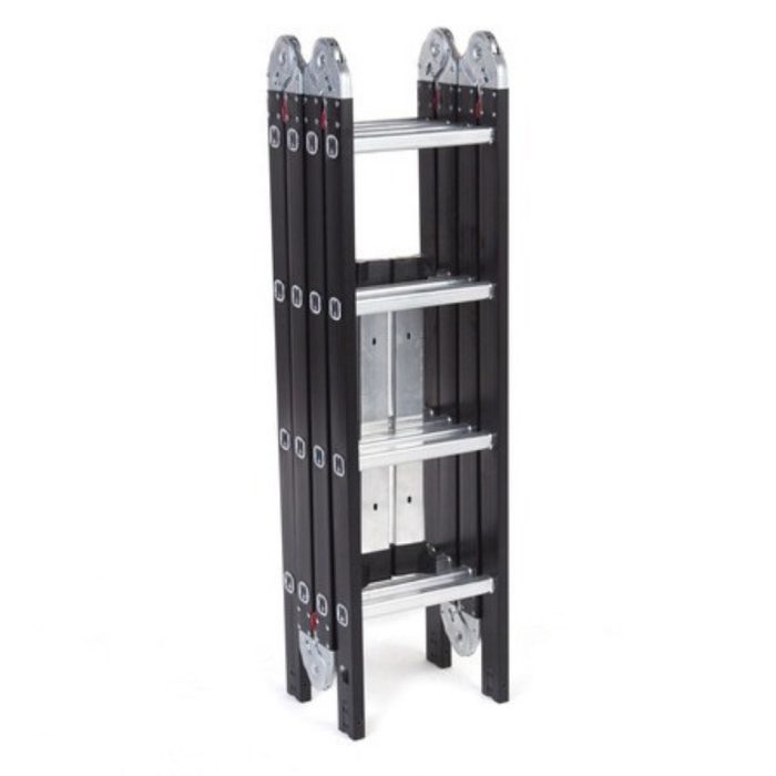 Escada De Aluminio Multifuncion 4x4 16 Degraus Black Edition - Imagem 2
