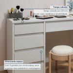 Penteadeira 5 Gavetas 100% Mdf Sem Espelho Giulia Yescasa Off White - Imagem 6