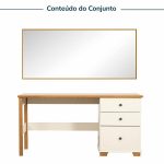 Penteadeira Com Espelho 150cm Ananda Cabecasa Madeiramadeira Off-white/mel - Imagem 2