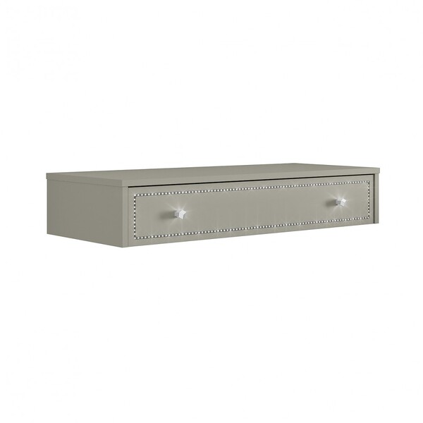 Penteadeira Suspensa Strass Gaveta C/ Divisória E Organizador Maquiagem 80cm Off White Ac - Olivar Móveis - Imagem 2